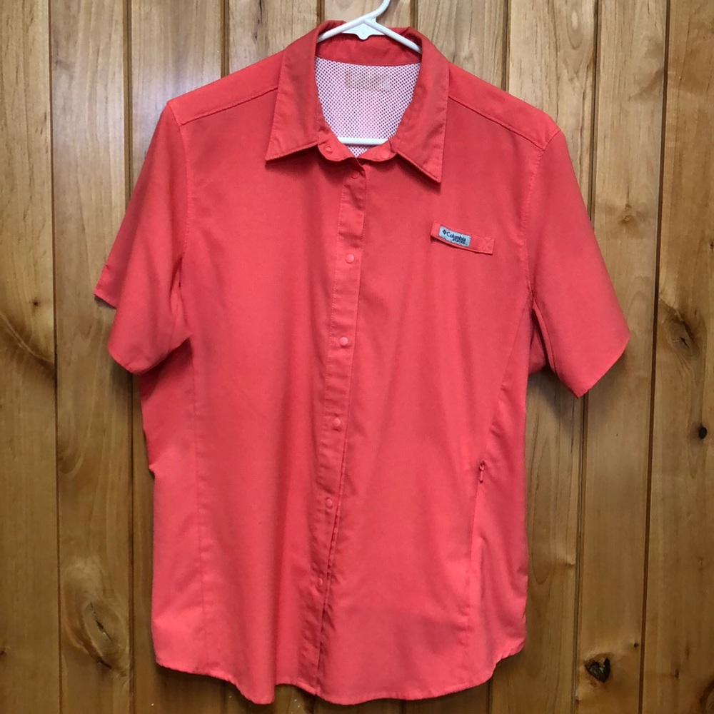 Columbia Shortsleeved Shirt Coral Large